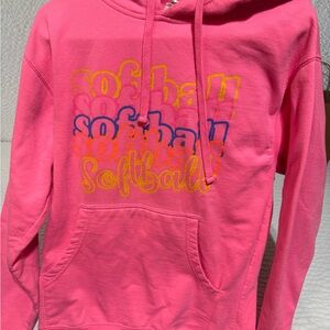 Pink Softball Hoodie